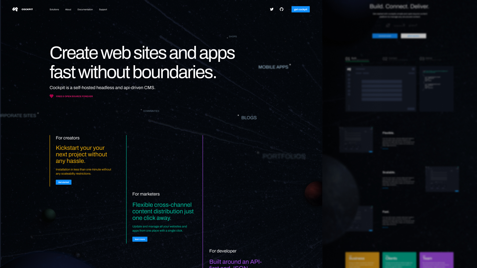 Cockpit CMS Website Overview