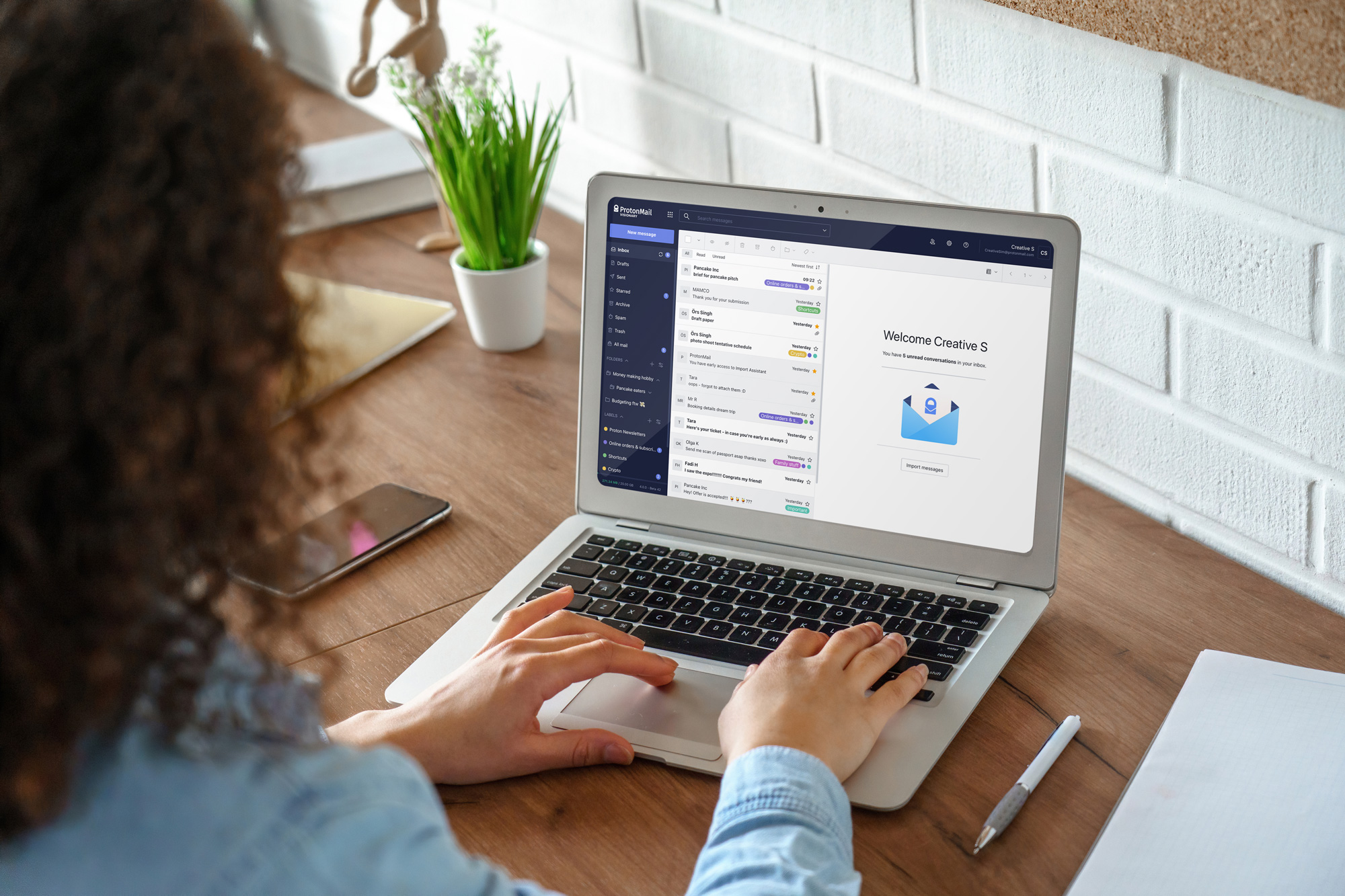 Proton Mail interface overview